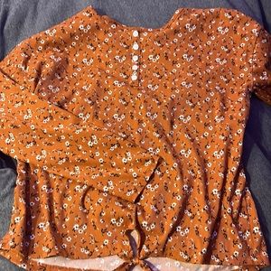 Orange flower long sleeve xxl in girls